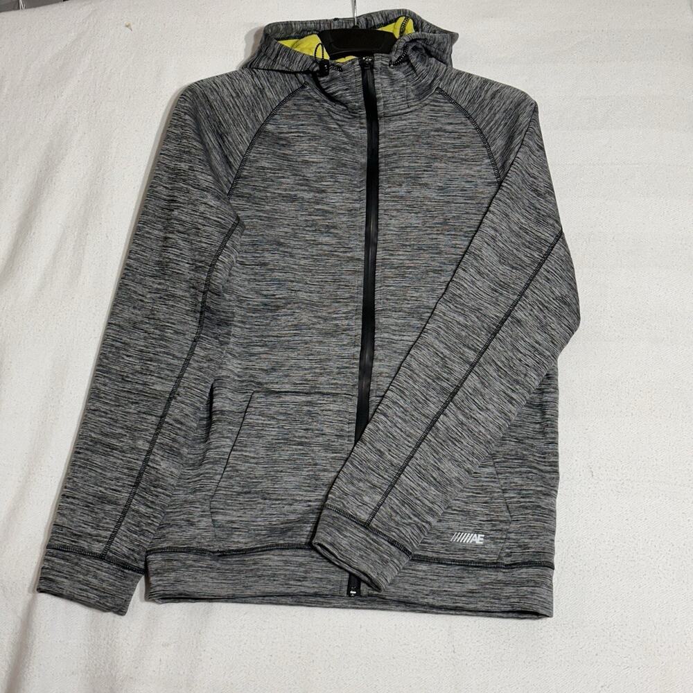 Men's American Eagle AE Active Flex Gray Zip hoodie Fleece Lined sixe MT EUC